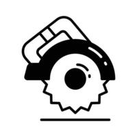 Ready to use glyph icon showing circular electric saw. vector