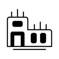 Visually engaging icon of building construction designed in glyph style. vector