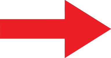 Isolated Red Arrow Pointing Right Direction on a White Background vector