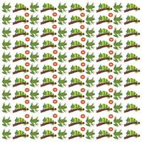 Frogs, Chameleons, and Tomatoes repeated illustrations vector