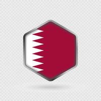 Qatar Flag Icon in Hexagon Shape. vector