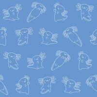 Outline Axolotl Pattern Illustration Seamless for Wallpaper Background Cover Packaging vector