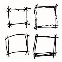 Abstract Hand Drawn Frame Set vector