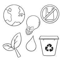 Ecology icons set Cartoon set of ecology icons for web design vector