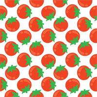 Tomato seamless pattern on white background. Ripe red tomatoes vector