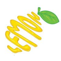Lettering of lemonade in cartoon style isolated on white background vector