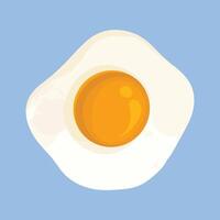 Fried egg. Flat style illustration isolated on blue background. vector