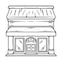 Sketch of a shop in the style of engraving vector