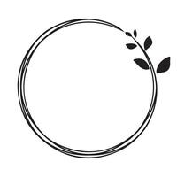 Circle frame with leaves on a white background. illustration. vector
