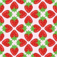 Seamless pattern with strawberries. illustration in cartoon style. vector