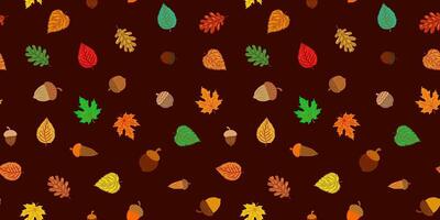 abstract natural elements acorn leaves echoing texture for harvest thanksgiving and cozy seasonal fall projects wallpaper or fabric print brown background vector