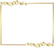 Gold frame with floral design on white background vector