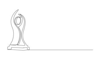one Line Art Trophy for Recognition and Achievement vector