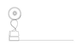 Line Art Trophy for Recognition and Achievement vector
