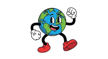 Animated Earth Character Depicting Joyful Celebration of Environmental Awareness and Protection of the Planet vector