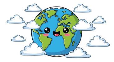 Exploring Earth and Climate Change Effects on Global Warming with Cloud Coverage vector