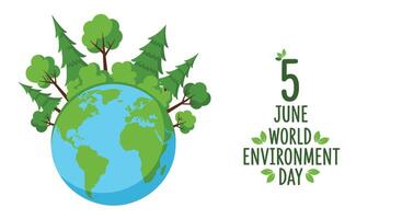 Celebrating World Environment Day A Call to Action for Sustainable Future On Planet vector