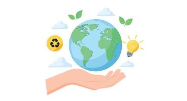 Saving the Environment Using Clean Energy and Recycling For a Sustainable Future vector