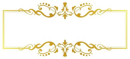 Gold vintage frame decorated with scroll lines and corner decorations vector