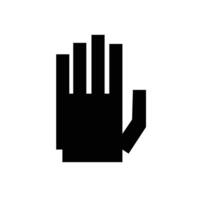 illustration of open palm showing 5 fingers in square style, stop symbol, greeting sign vector