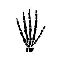 illustration of open palm with bones showing 5 fingers in grunge style, stop symbol, greeting sign vector