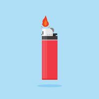 gas lighter equipment, ignites the flame with a spark on a white background vector