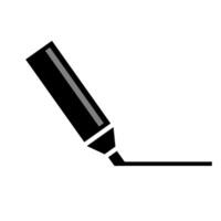 Marker creating a bold line on a white background during an art project or note-taking session vector