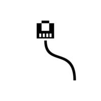 Ethernet connector on a cable illustrating networking and communication technology in a minimalist style vector