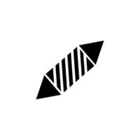 Simple black and white geometric design featuring a striped arrow shape with pointed ends on a white background, candy vector