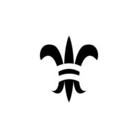 Black fleur-de-lis symbol displayed on a white background, representing elegance and tradition in design vector