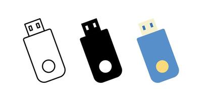 usb icon set. modern design isolated on white background vector