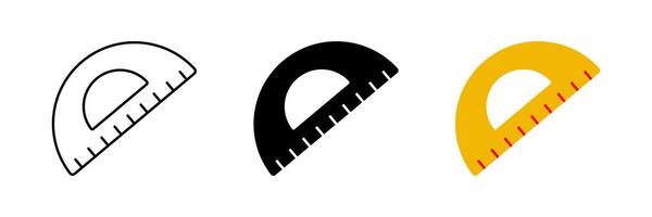 protractor icon set. modern design isolated on white background vector