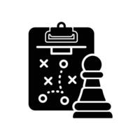 Game plan icon with chess pawn and strategy clipboard vector