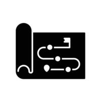 Success roadmap icon with roll of paper plan vector