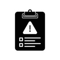 Risk assessment icon with warning sign and checklist clipboard vector