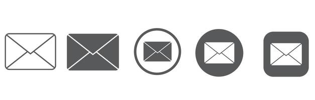 Email icons for web, mobile apps, and UI design vector