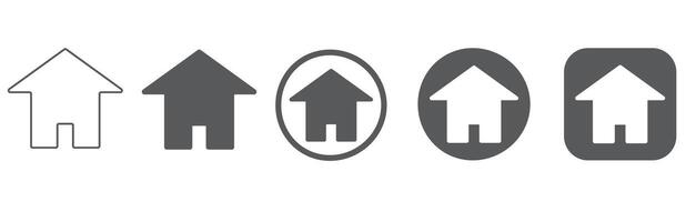 Home icons for web, mobile app, and UI design vector