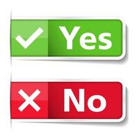 Tabs with yes and no words vector