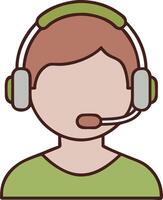 Customer Service Representative with Headset Providing Assistance and Support Illustration for Customer Care Solutions vector