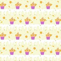 Seamless pattern ice cream Orange Sitorus vector