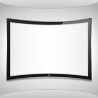 Curved screen on the wall vector