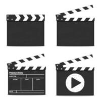 Clapper boards on white background vector
