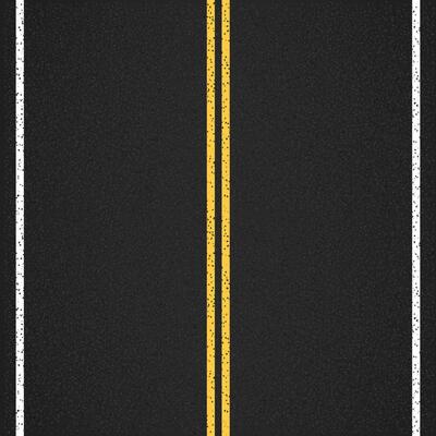 Asphalt road with double yellow line, top view