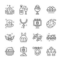 Get this modern collection showing easter day event outline icons vector