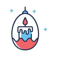 Modern flat outline style icon depicting decorative candle vector