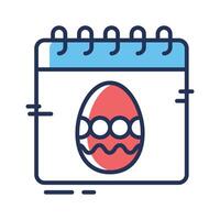 Easter day calendar icon designed in flat outline style vector