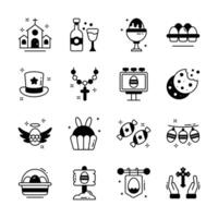 Get this modern collection showing easter day event glyph icons. vector