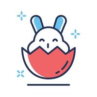 Bunny egg hatching icon designed in flat outline style vector