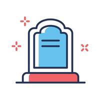 Easy to use flat outline icon of grave, premium design vector