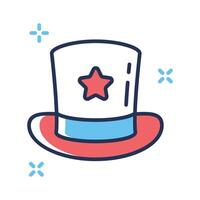 Ready to use flat outline icon depicting magic hat vector
